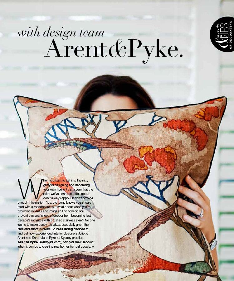 Arent&Pyke, balmain house, Real Living, real living magazine, secrets of decorating, Sydney Design Awards 