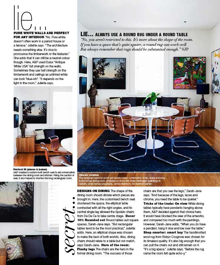Arent&Pyke, balmain house, Real Living, real living magazine, secrets of decorating, Sydney Design Awards 