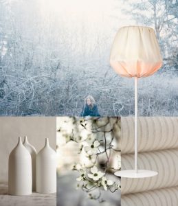 winter, white, interior design, snow, cold weather, winter warmers, baklava lamp, atollo lamp, photography, crockery, white cups, white paper